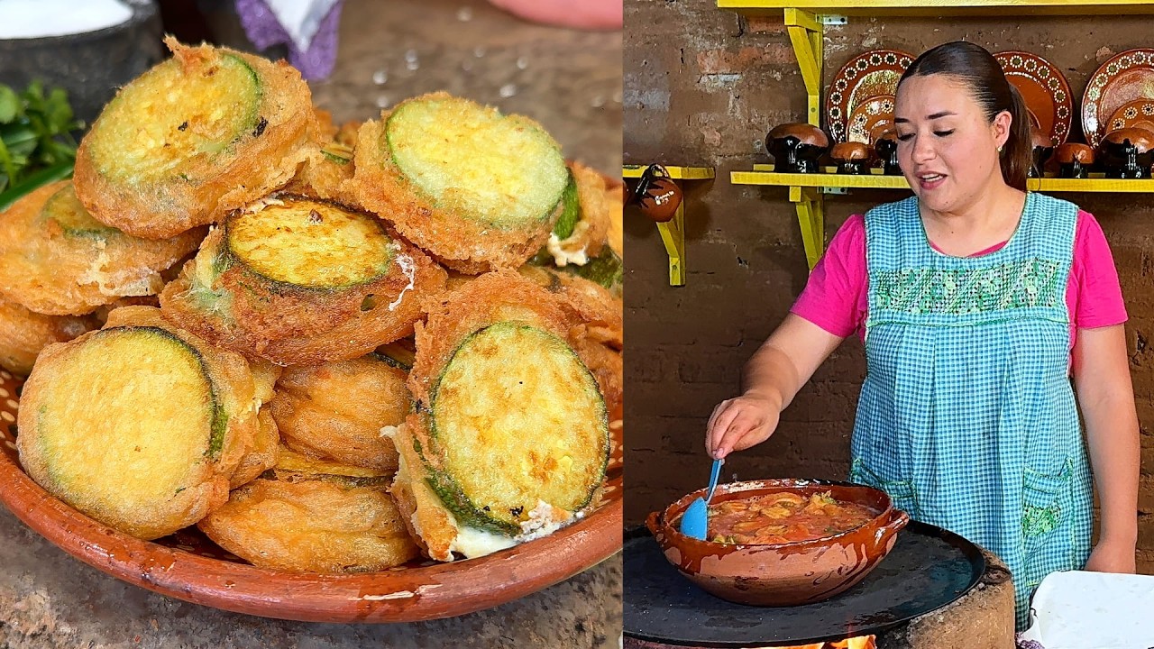Receta Sabrosa, Economica y Facil de Preparar, Calabacitas Capeadas Rellenas de Queso