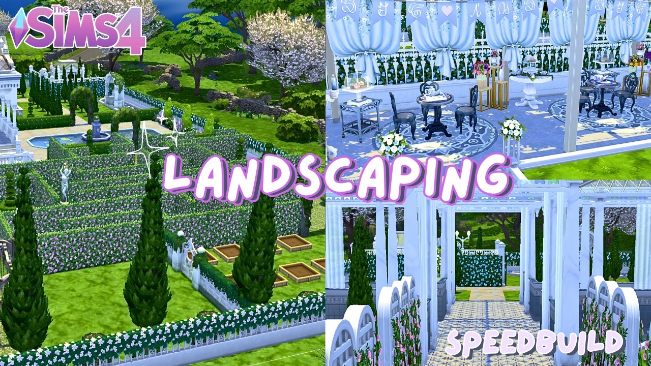GIANT Manor House part 2 | Garden and Landscaping | The Sims 4 Speedbuild