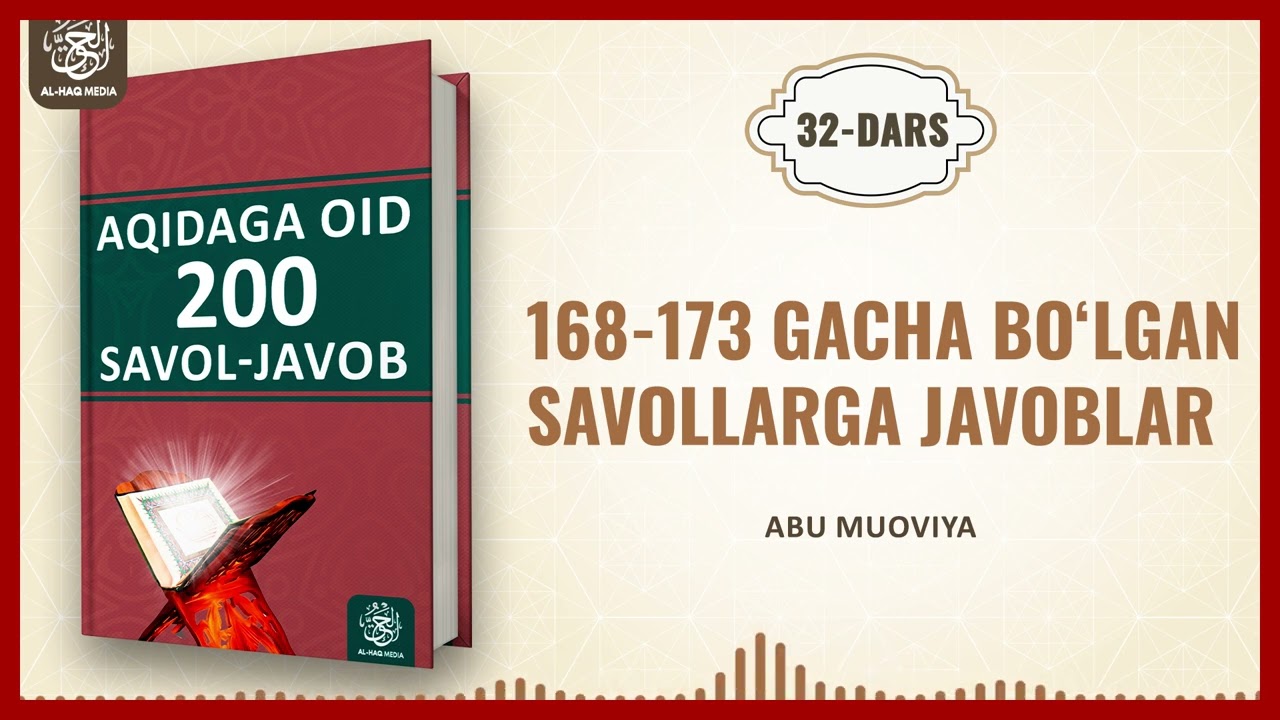32-DARS || AQIDA DARSI || ABU MUOVIYA