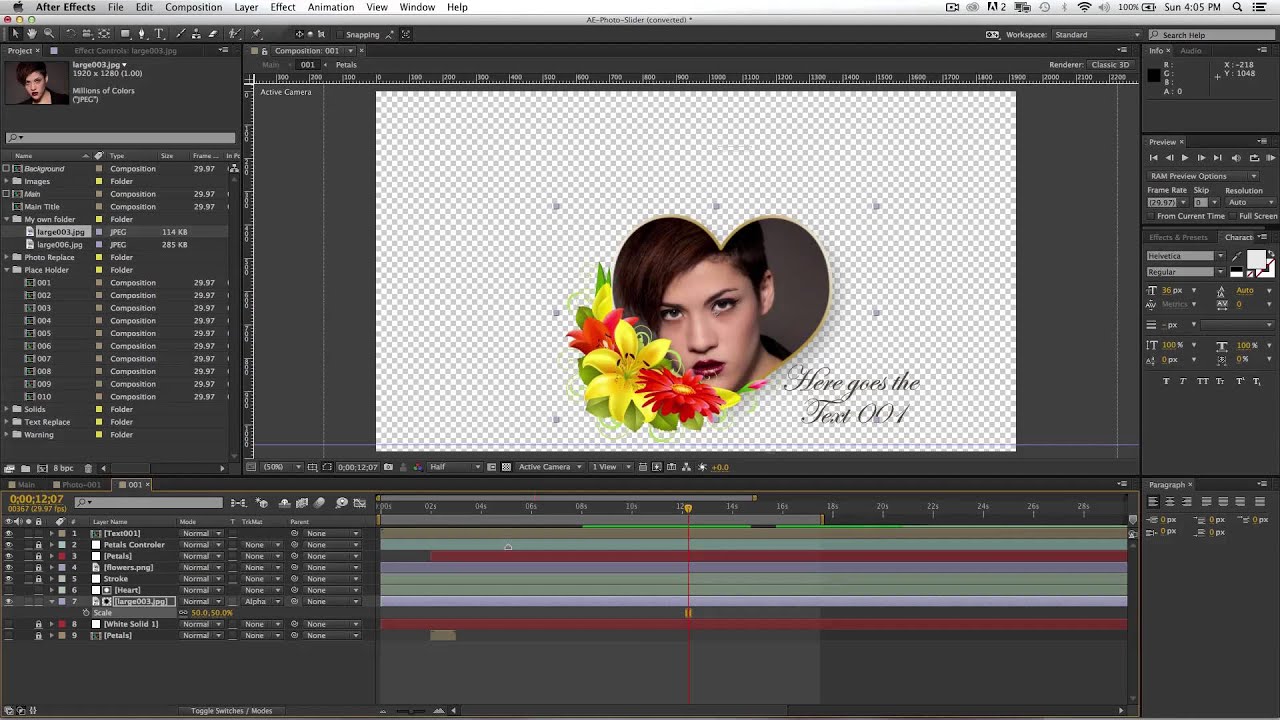 Wedding Photo Slideshow, AE template customizing for CS5.5, CS6, CC+