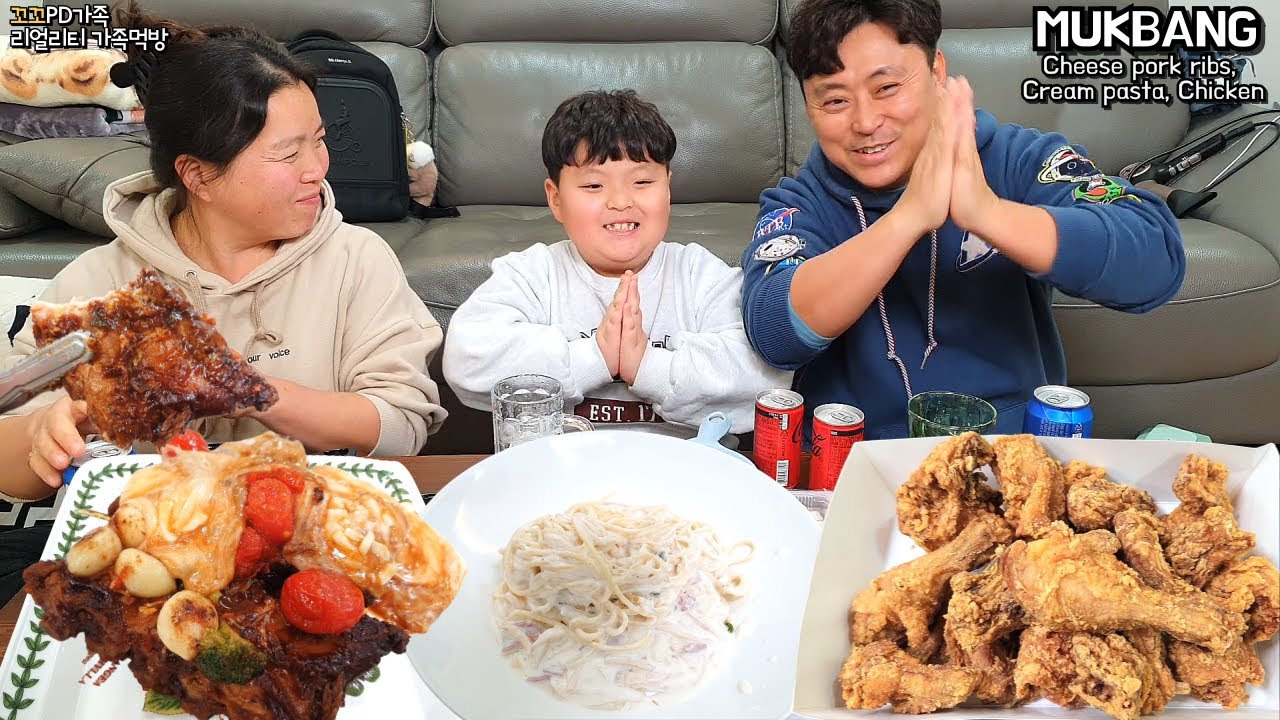 ★치즈폭립, 콰트로치즈 크림파스타, 후라이드치킨에 시원한 맥주먹방! ㅣCheese pork ribs, Cream pasta, ChickenㅣMUKBANGㅣEATING SHOW