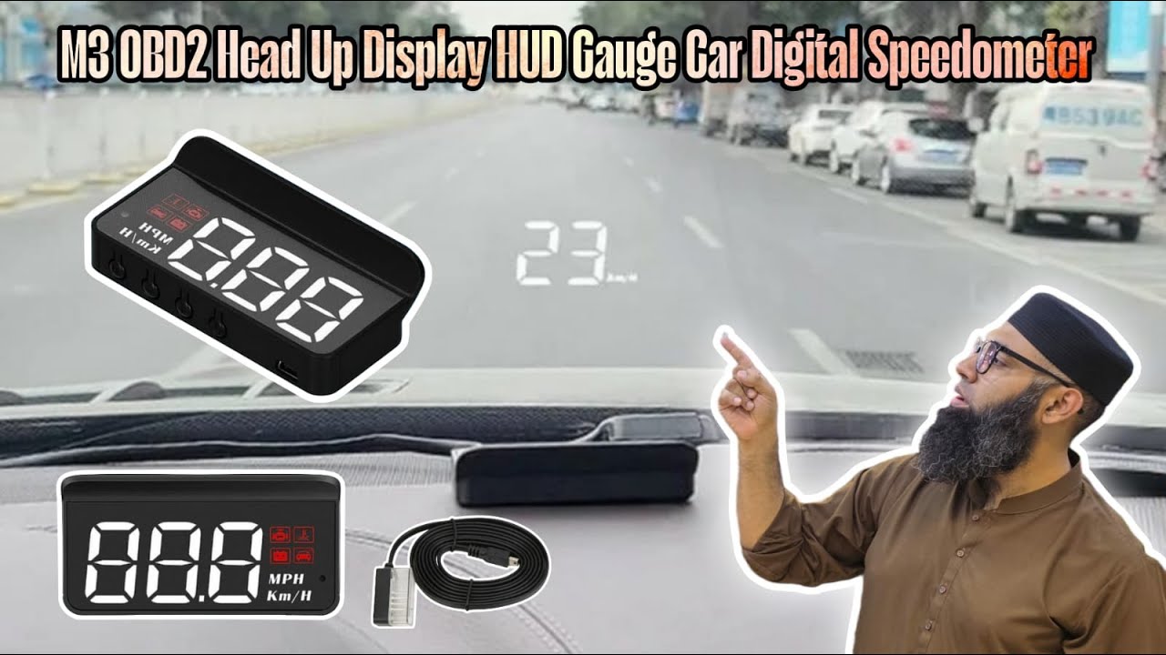 Universal M3 OBD2 Head Up Display HUD Gauge Car Digital Speedometer #caraccessories #obd2 #sale