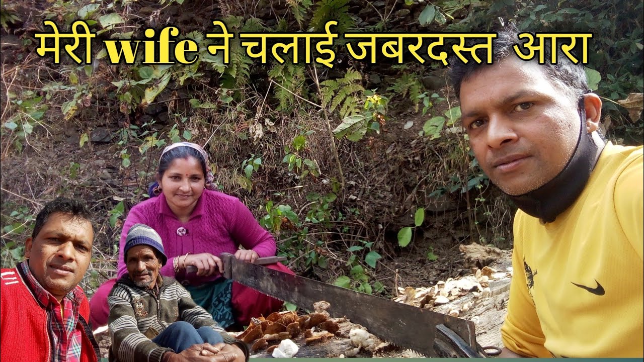 मेरी wife ने किया पेड़ का चिरान 😍 pahadi life style