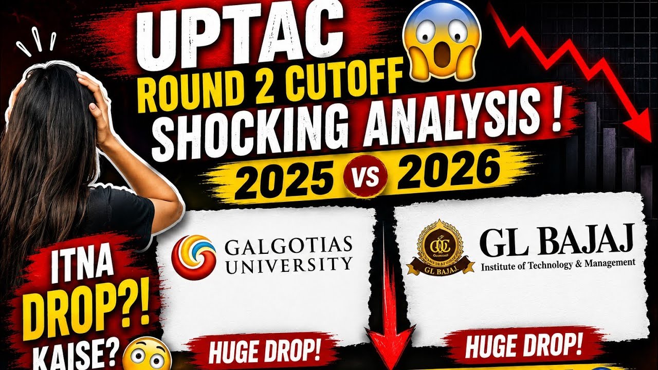 UPTAC Round 2 Cutoff SHOCKING Analysis 😱 | 2025 vs 2026 | HUGE DROP in Galgotias & GL Bajaj! #GL