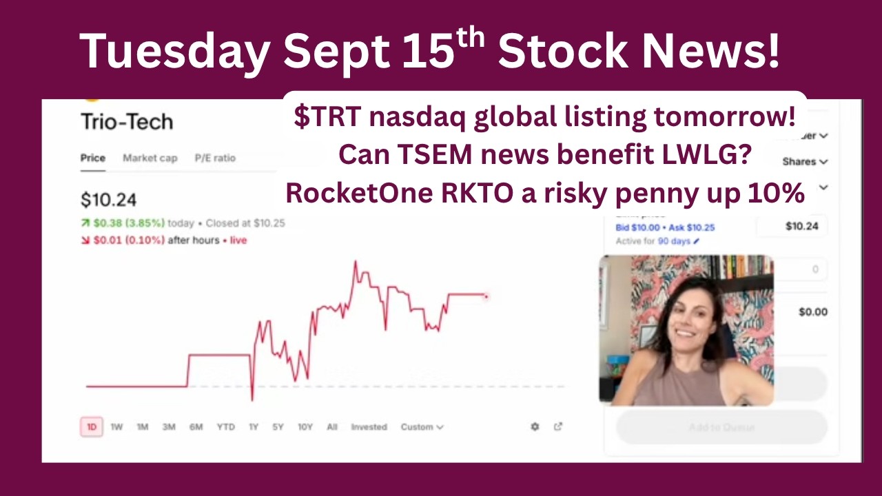 TRT на Nasdaq Global и приближение захватывающих отчетов.. новости TSEM могут подтолкнуть LWLG, а...