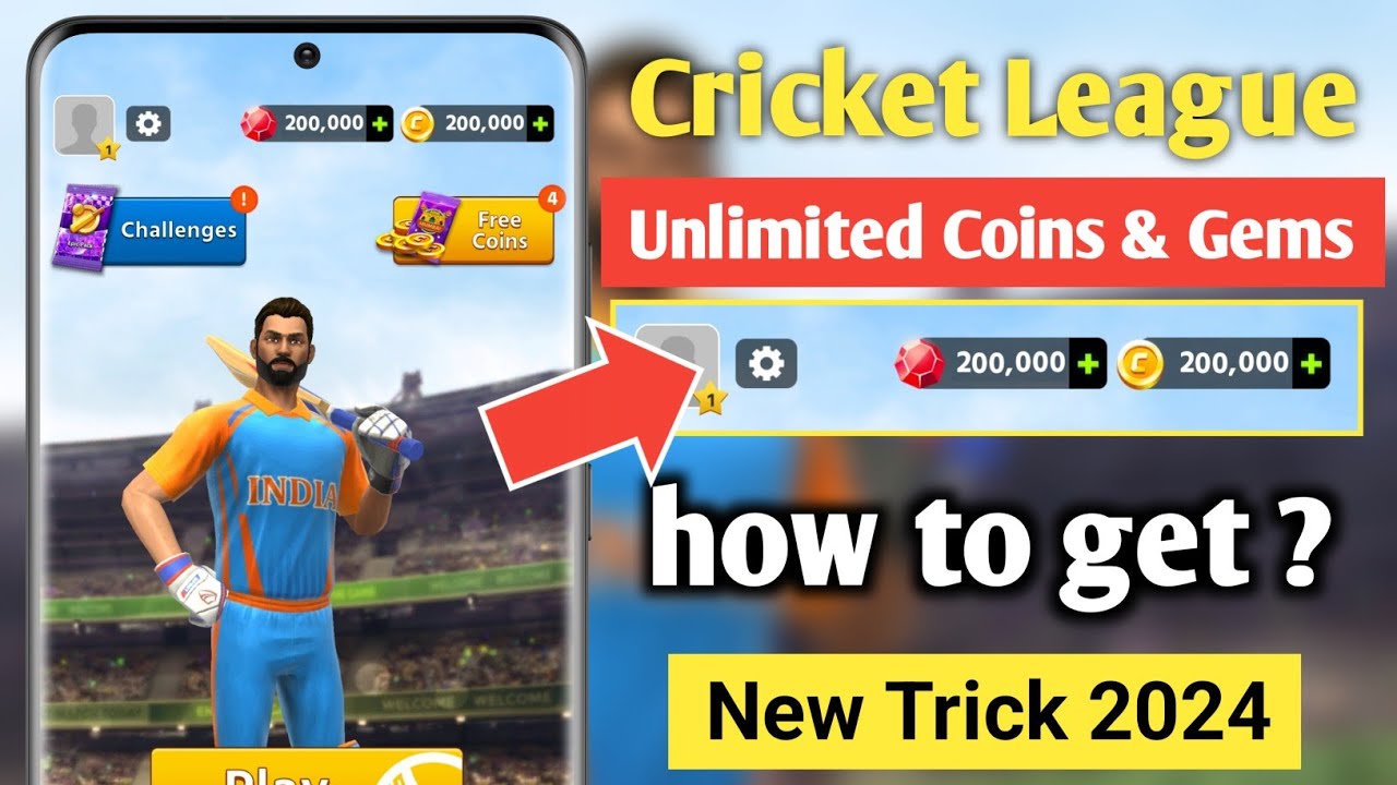 Cricket league unlimited coins & gems | unlimited coins & gems trick cricket league game 🎮