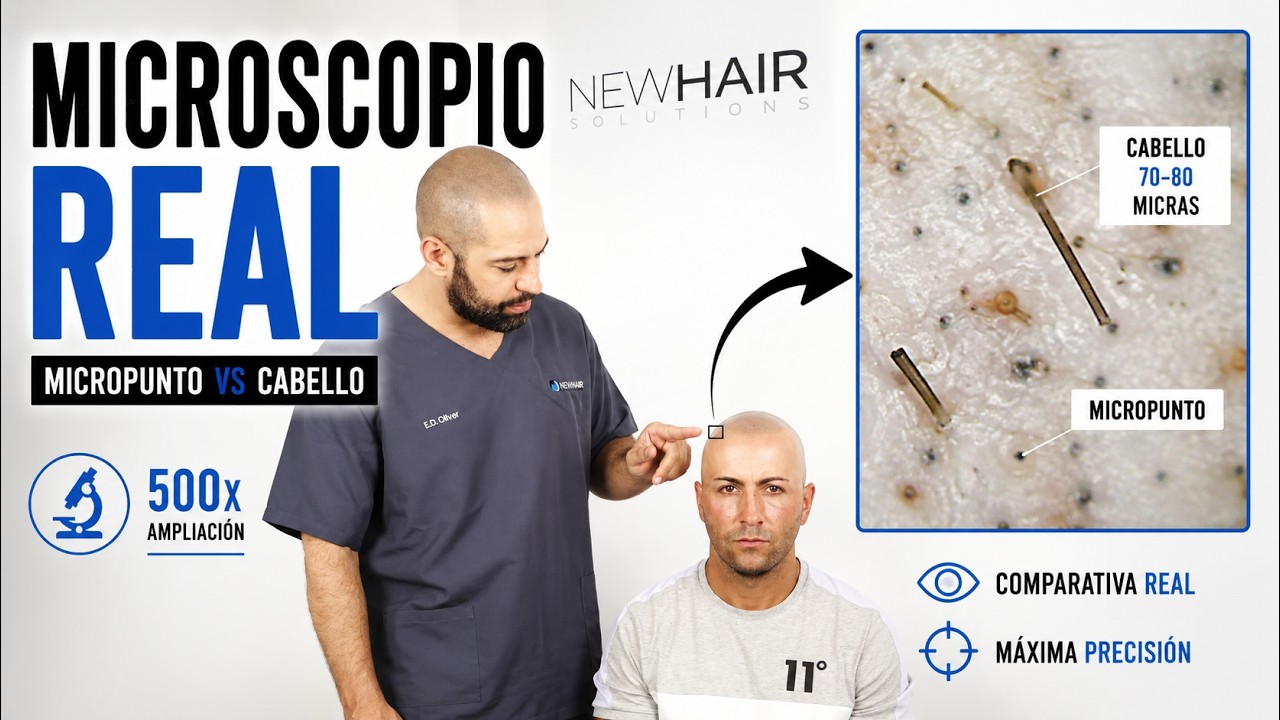 Comparativa al MICROSCOPIO de MICROPIGMENTACIÓN CAPILAR 👀🔬: micropunto  Vs cabello REPASO 4ª Sesión