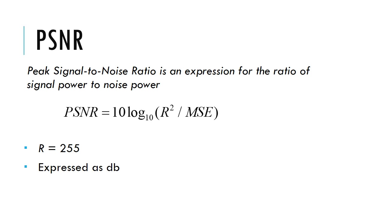 MSE and PSNR - Part 2
