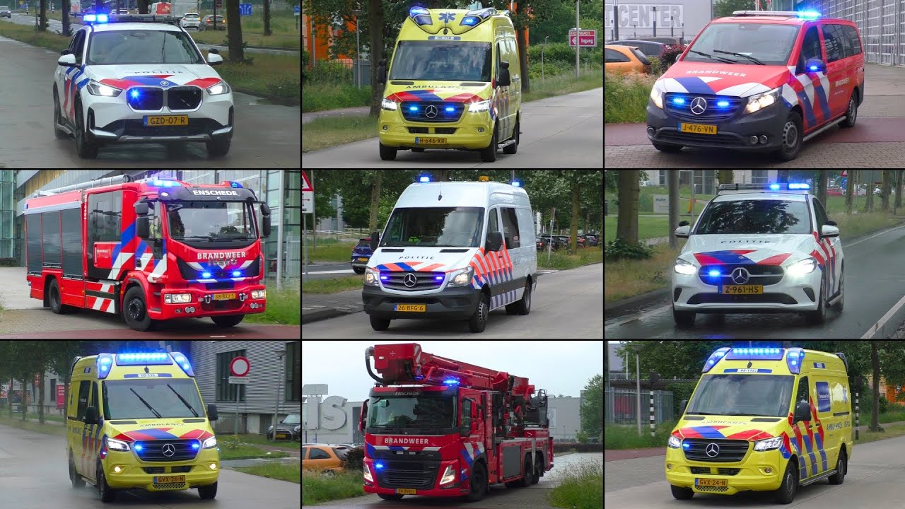 [Luchthoorn] Brandweer, Ambulances en Politie-eenheden met spoed onderweg in Enschede!