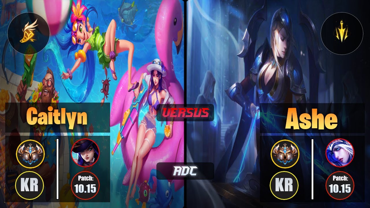 Challenger CAITLYN [Fleet Footwork] (ADC) VS  ASHE - Challenger KR Patch 10.15