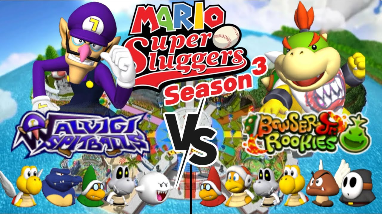 WALUIGI SPITBALLS VS BOWSER JR ROOKIES! Mario Super Sluggers Season 3!