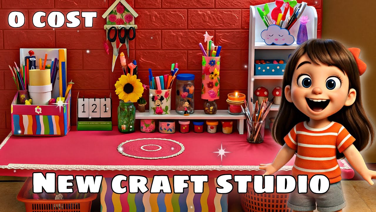 &ldquo;New DIY Craft Studio Tour | Made with 0 Rupees 😱💡&rdquo;/farah creative corner // how to make table