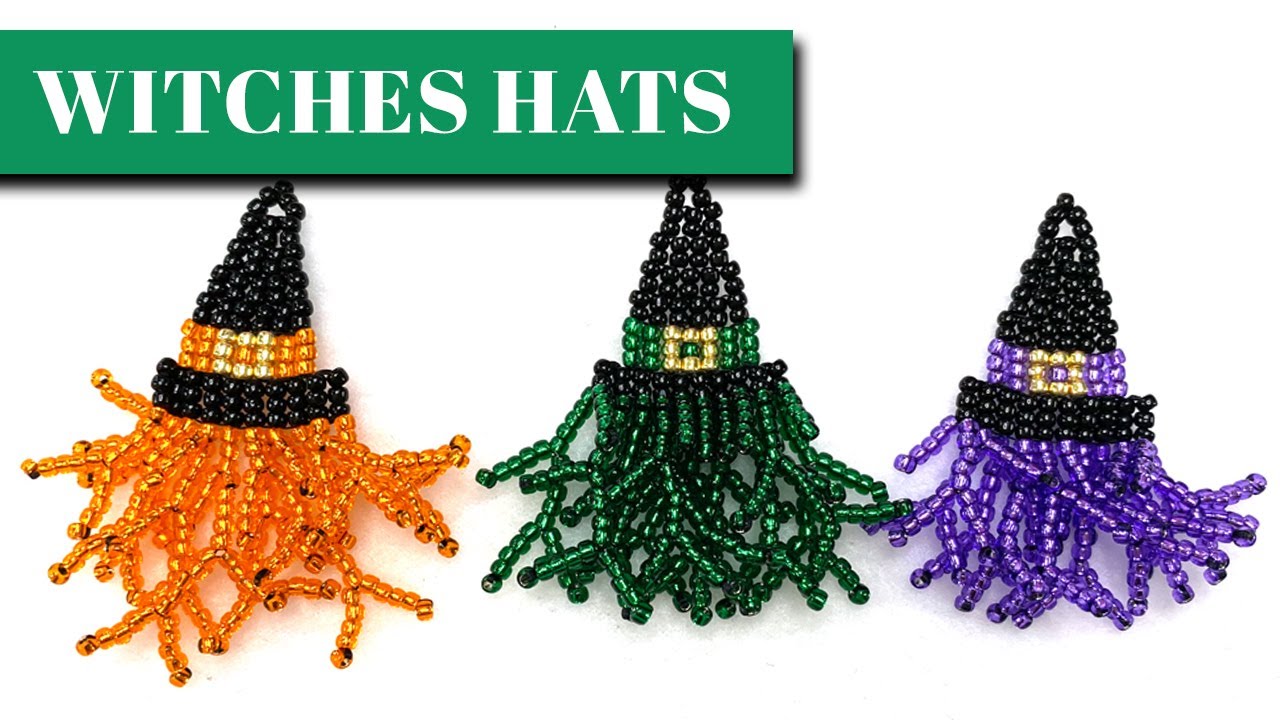 How to make a Halloween Beaded Witches Hat with Seed Beads