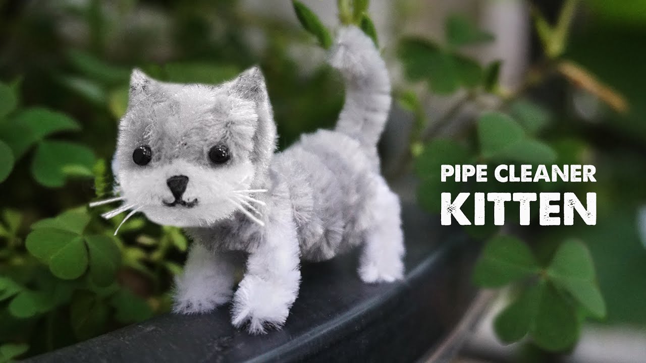🐱 SO CUTE Kitten Pipe Cleaners Craft | How to make a mini Cat out of Pipe Cleaner