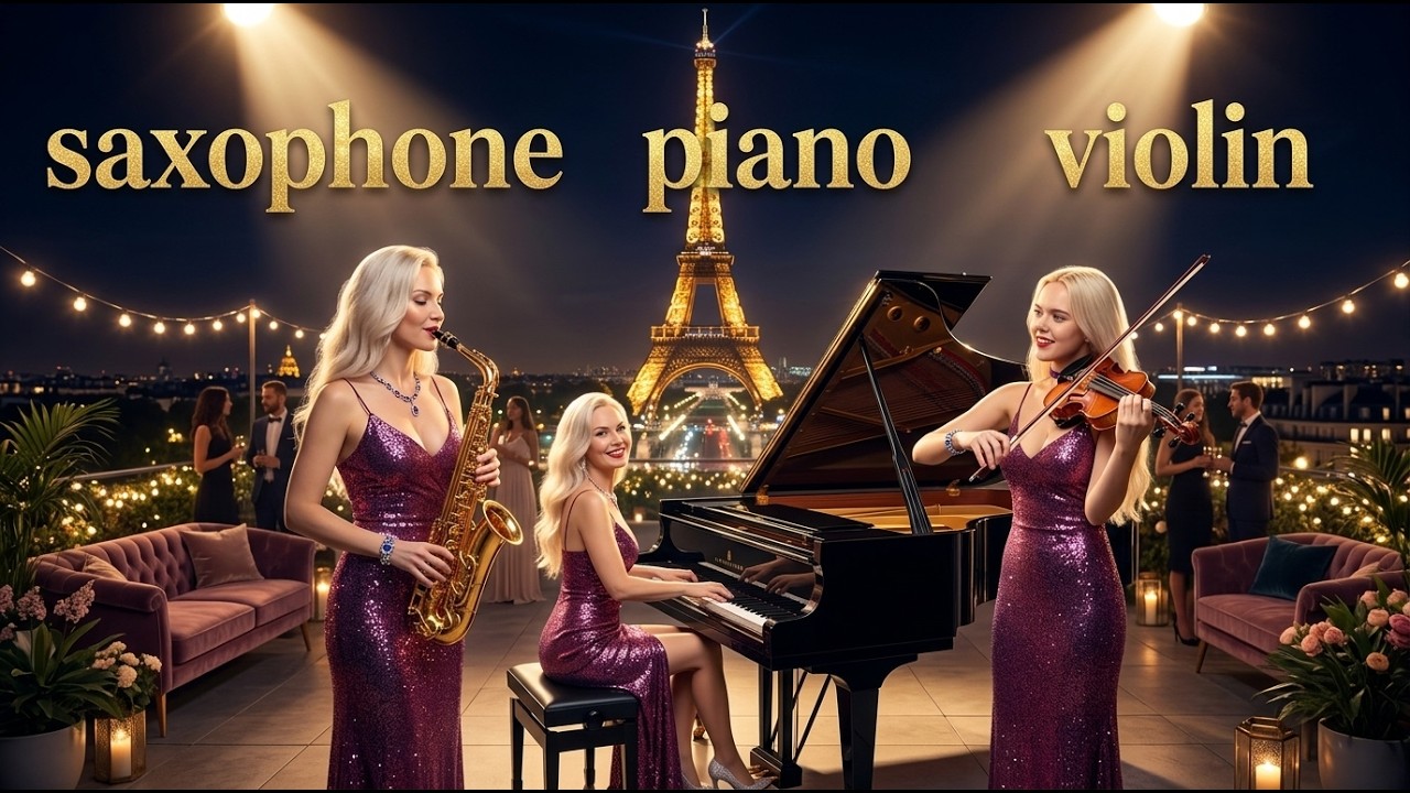 Love songs with saxophone, piano, and violin melodies. Gentle, romantic music from France.