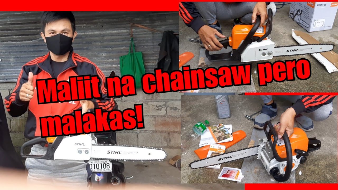 STIHL MS 170 unboxing and review, maliit na chainsaw pero malakas, heavy duty chainsaw