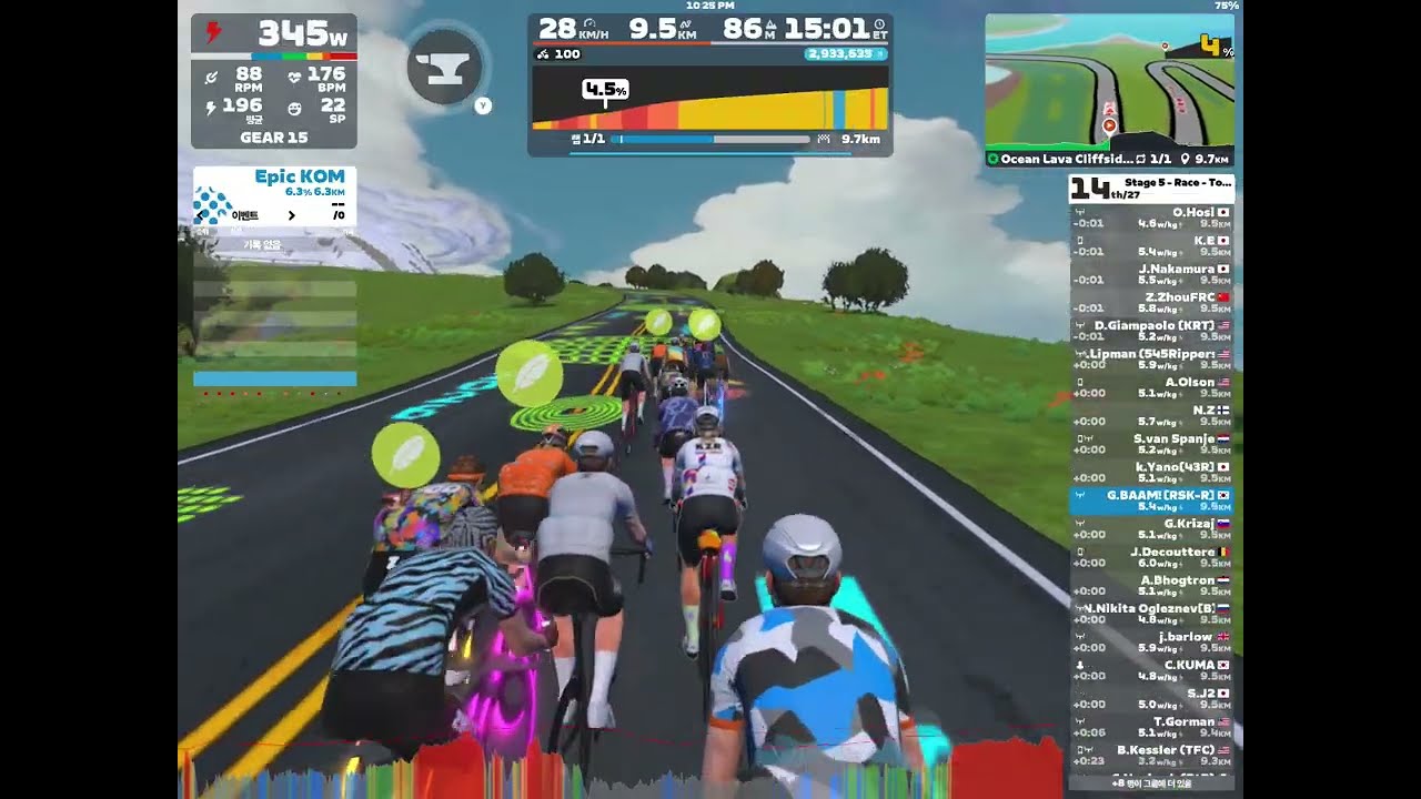 [260205] Zwift - Race: Stage 5 - Race - Tour de Zwift (A) ZRS 570-725 on Ocean Lava Cliffside Loop