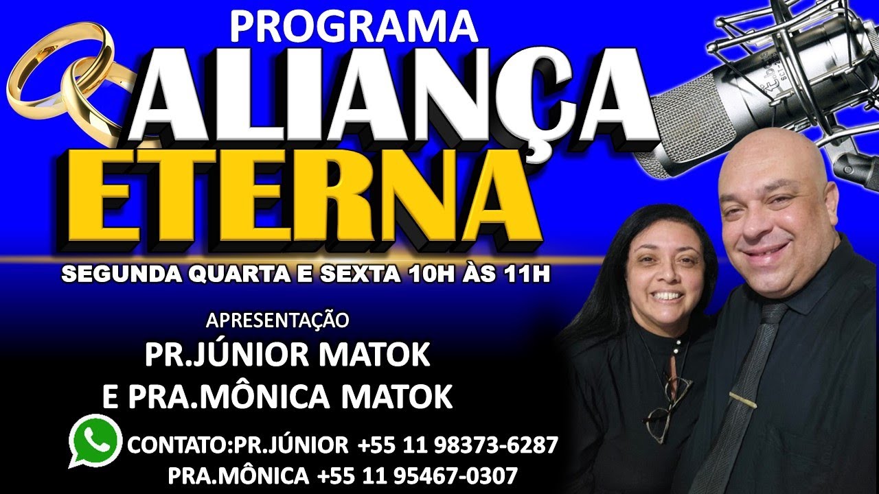 Programa Aliança Eterna com Pr Junior Matok e Pra Monica Matok ao vivo 27/02/26