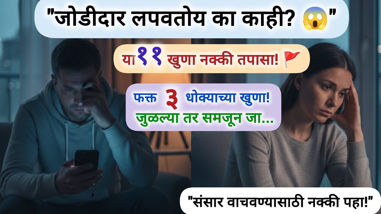 जोडीदार काही लपवतोय का? 'या' ५ खुणांकडे दुर्लक्ष करू नका! | Relationship Tips Marathi 🚩