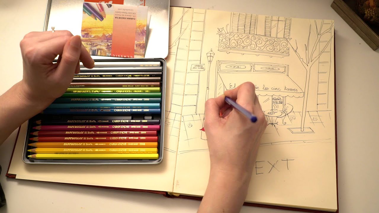 ASMR Caran d'Ache Supracolor Soft Coloured Pencils Review | Whispering | Tapping