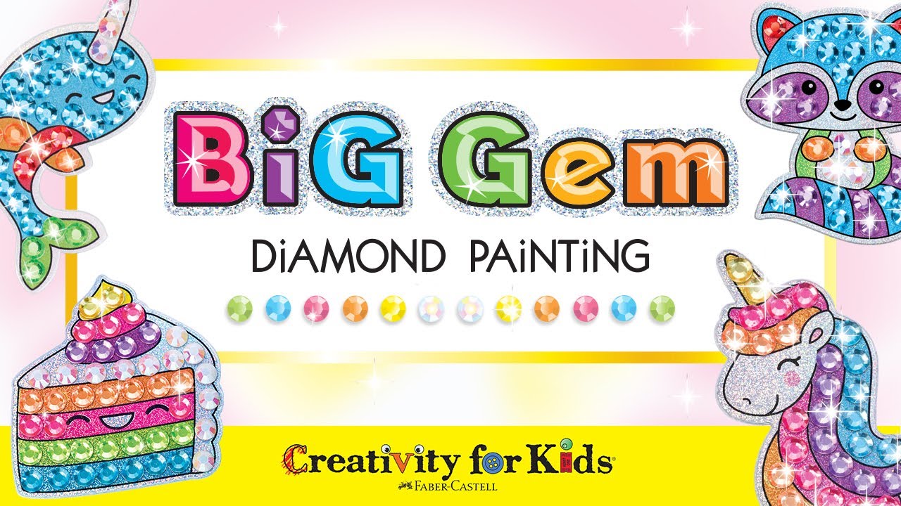 How to Diamond Paint with BIG Gem Diamond Painting | Creativity for Kids | Make Stickers