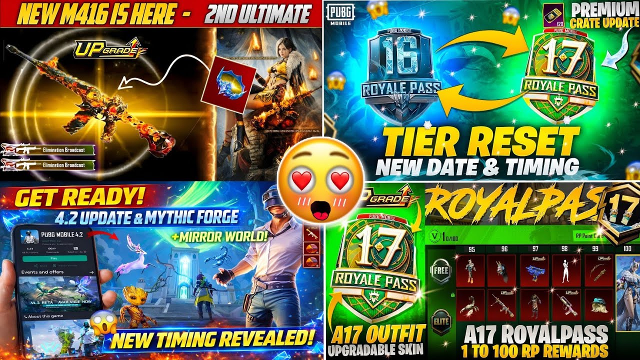 😱 Mythic Forge And 4.2 Update Is Here | A17 Royal Pass 1 to 100 Rewards | New Upgraded M416 Is Here