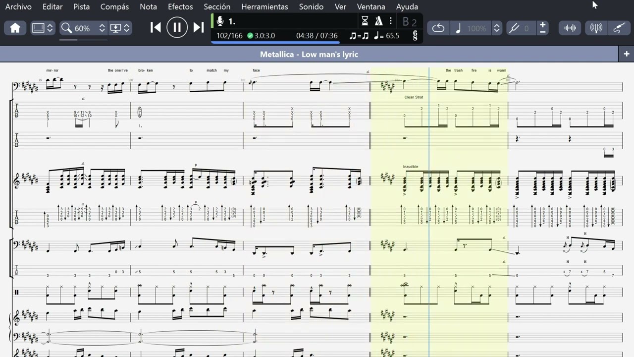 Metallica - Low Man's Lyric (Partitab)