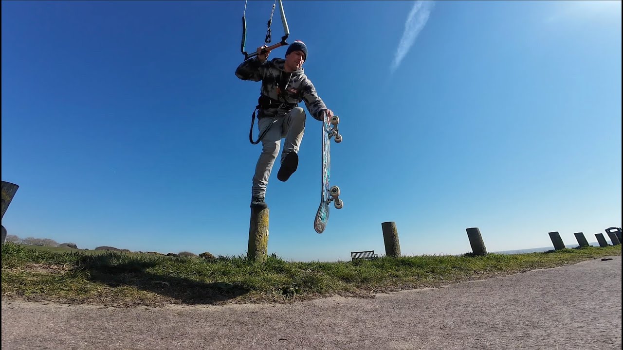 Breathless Kite Skate Boarding