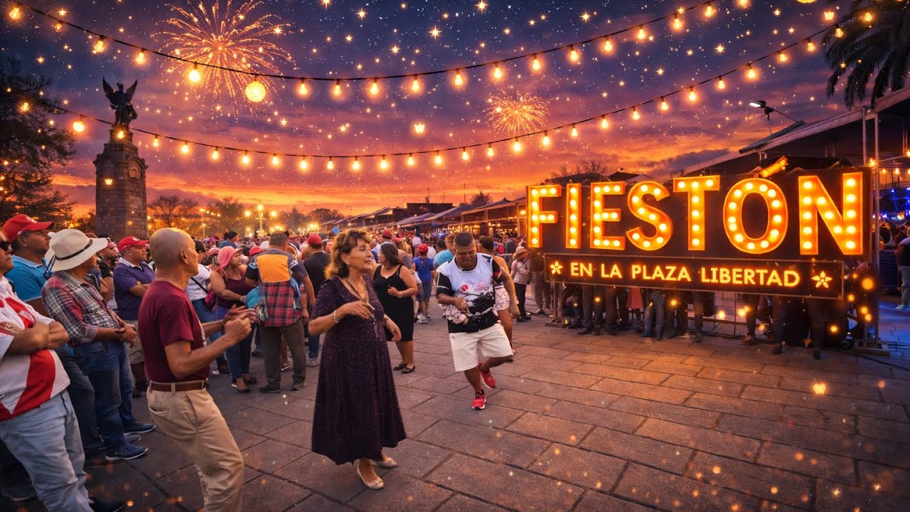 FIESTON de Cumbias  al atardecer en el parque Libertad 