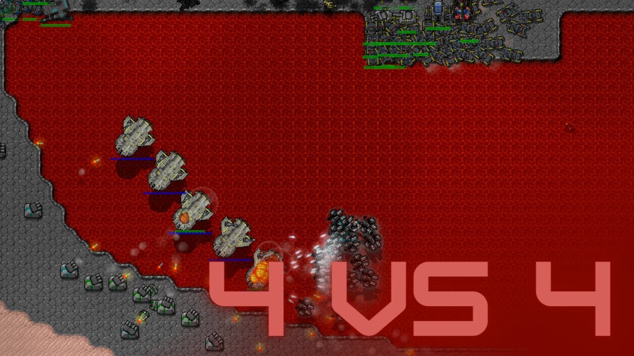 Противостояния 4 vs 4! | RTS Rusted Warfare