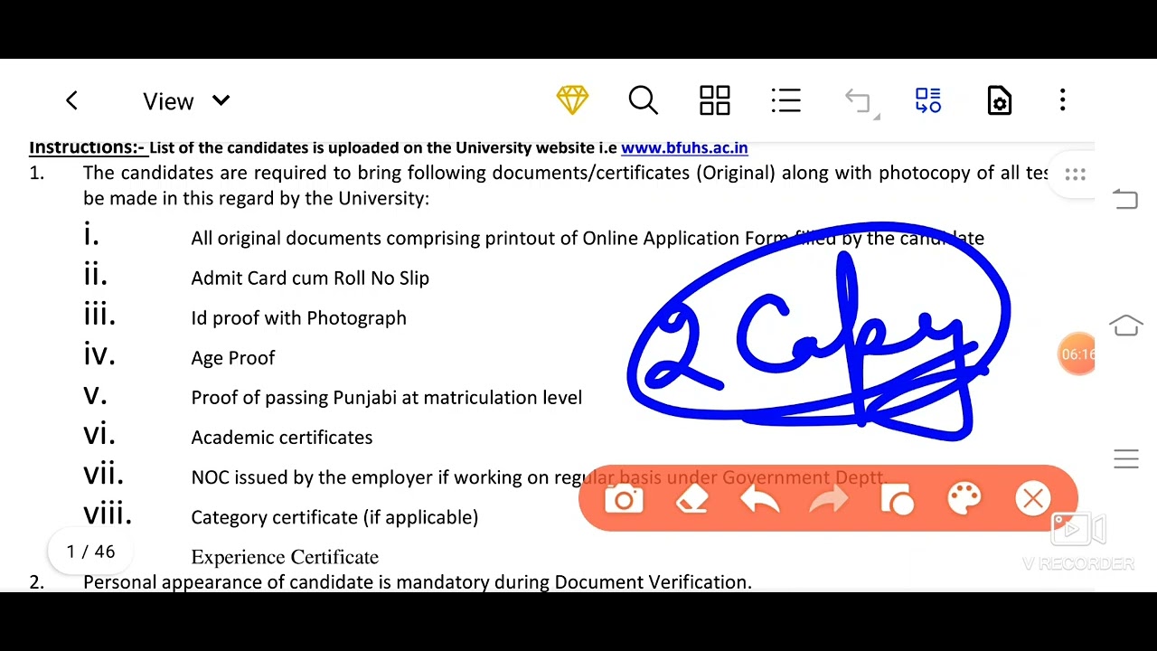 Bfuhs Staff Nurse Document VERIFICATION 2025/Time/Schedule/Venue/Rankwise selection/Congratulations 