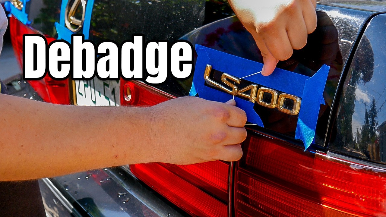 Снятие золотых эмблем с Lexus LS400