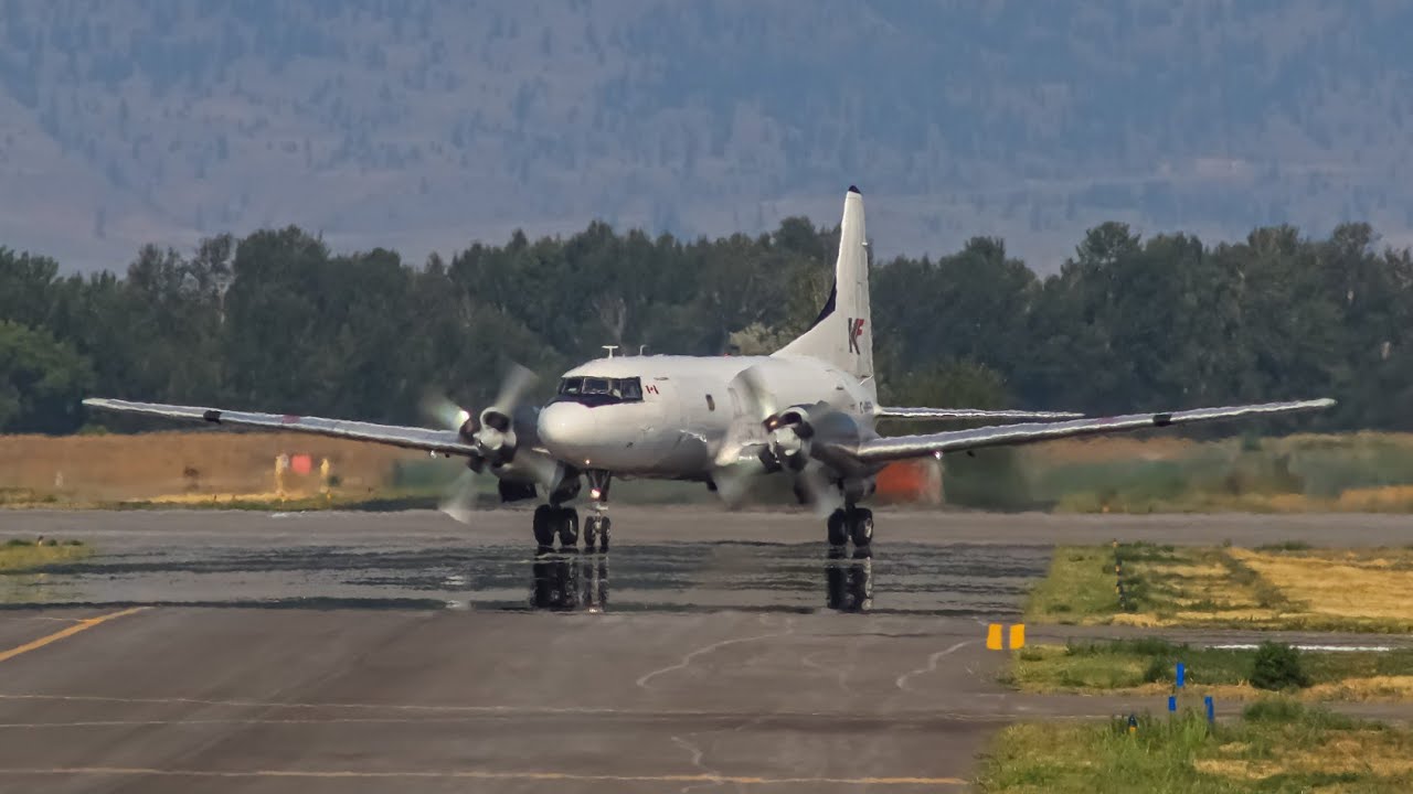 KF Aero Convair 580 Steep Approach and Landing at Kamloops Airport