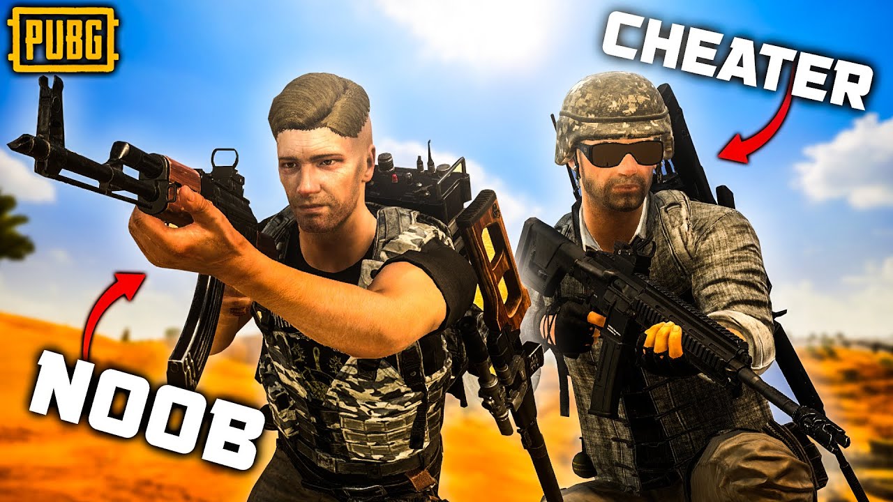 НУБ и ЧИТЕР играют в PUBG
