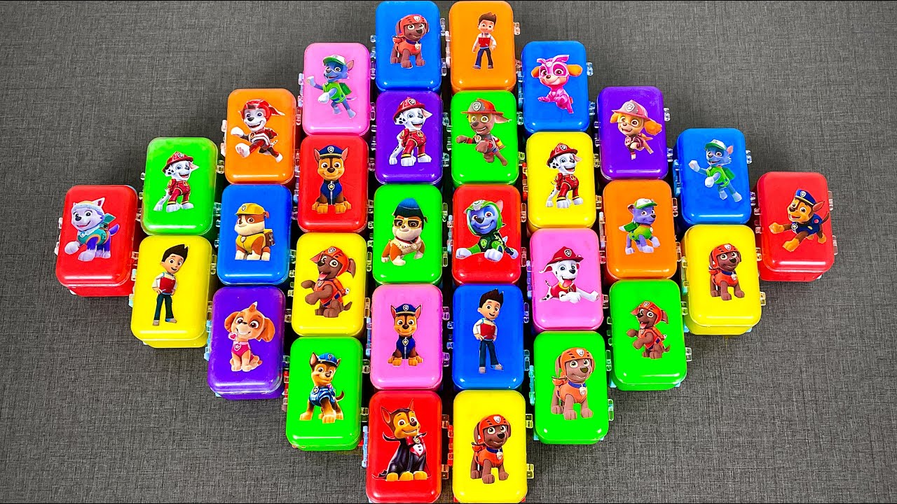 Searching Paw Patrol Clay With Mini Suitcases: Ryder, Chase, Marshall,...Satisfying ASMR Video