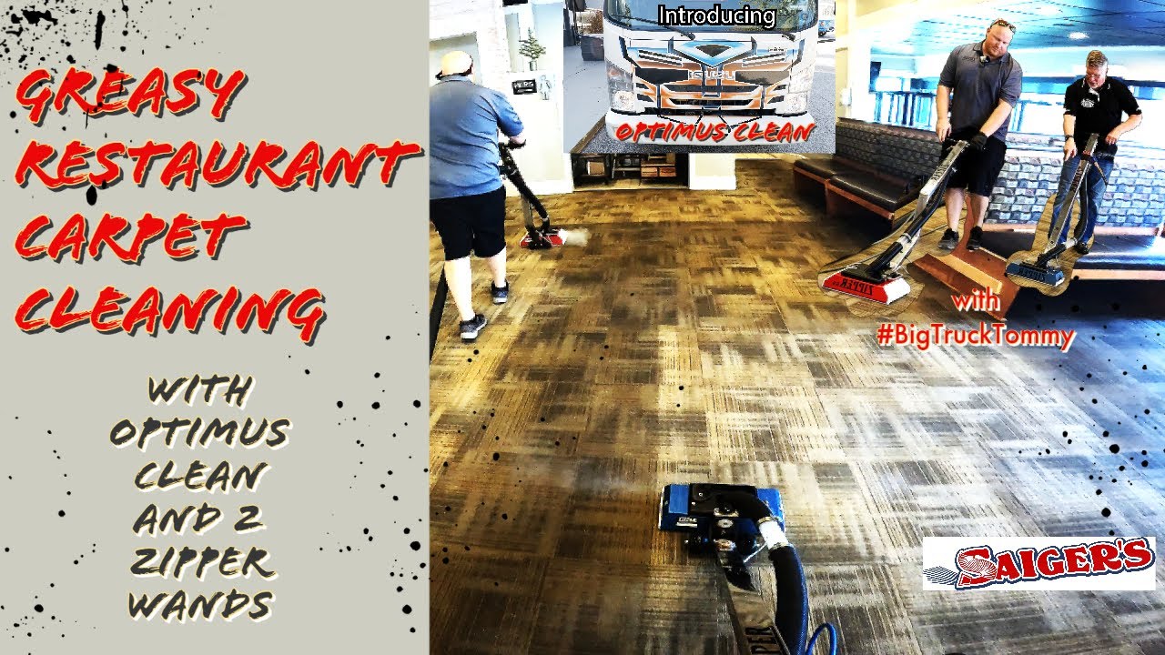 Lots of Greasy Carpet Cleaning with Optimus Prime and 2 Zipper Wands in this Greasy Restaurant!