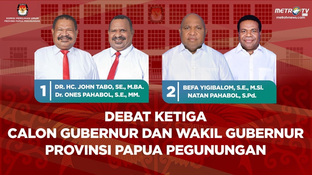 [FULL] DEBAT KETIGA CALON GUBERNUR DAN WAKIL GUBERNUR PROVINSI PAPUA PEGUNUNGAN