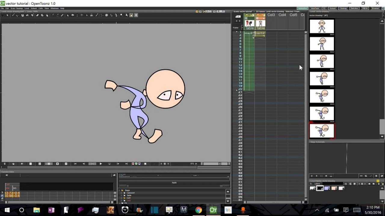 OpenToonz Tutorial: Vectors & Auto-Inbetweens, PART 2:  Second Key Pose & Using Auto-Inbetween