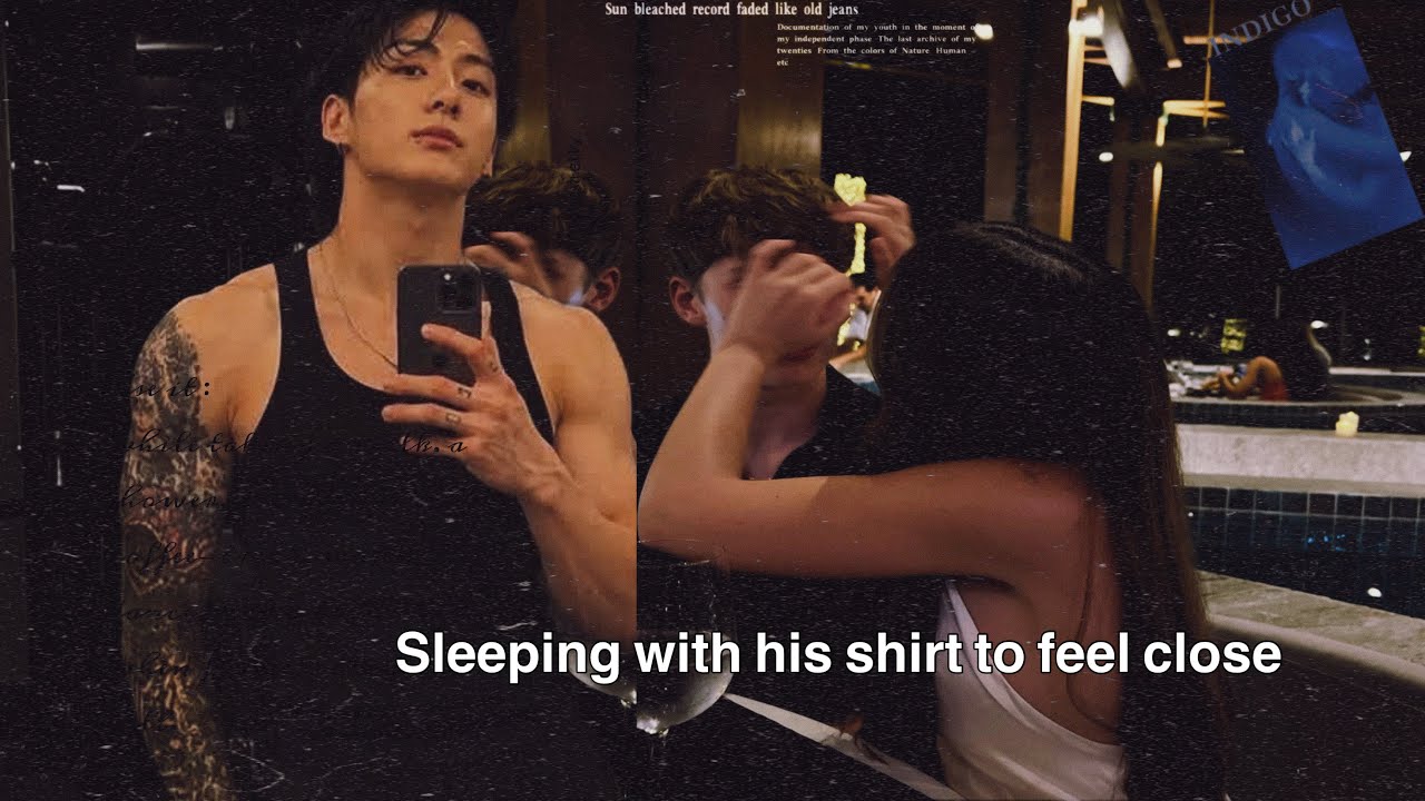 When u slept wearing ur husbands shirt to feel close to him while he was away but..|Jungkook oneshot