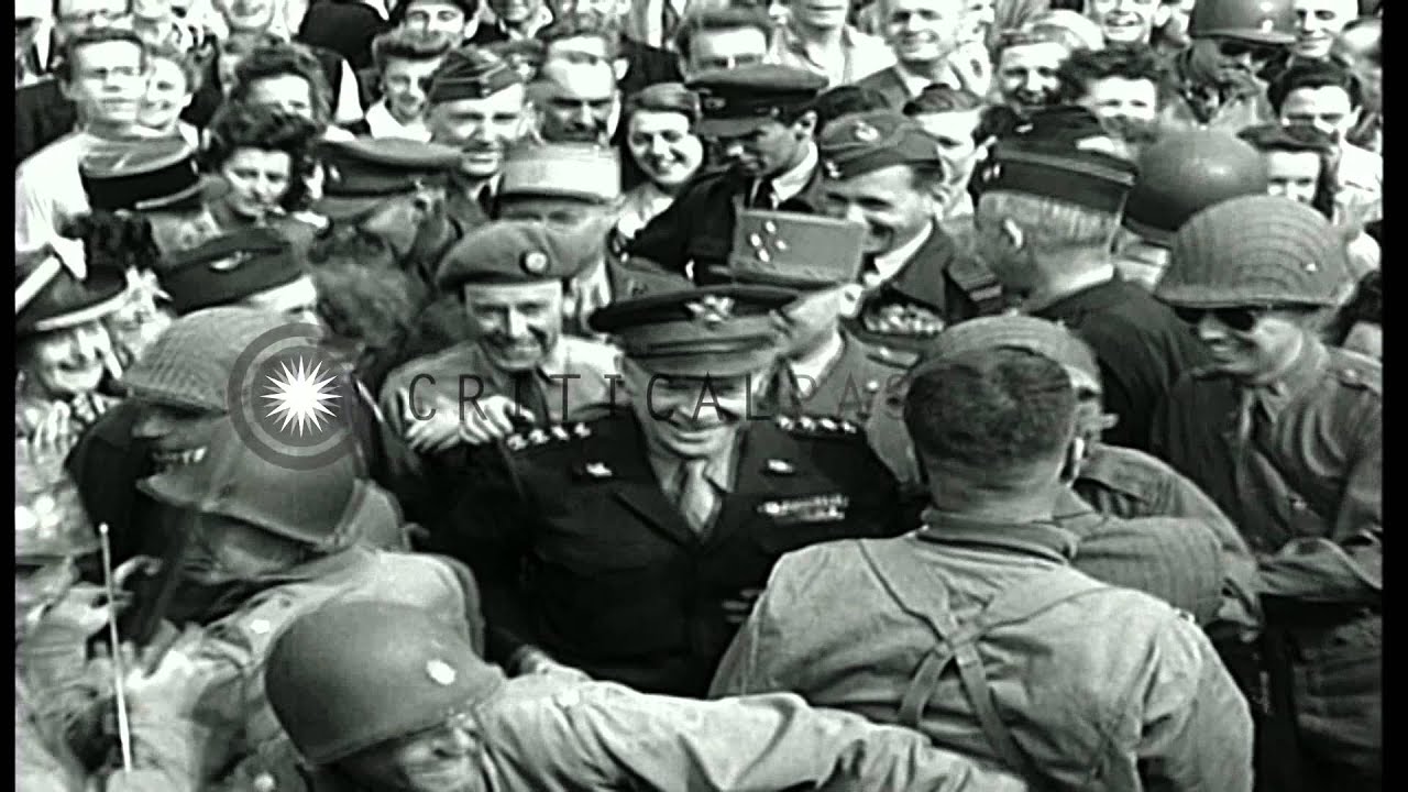 General Dwight Eisenhower in Paris during World War II. HD Stock Footage