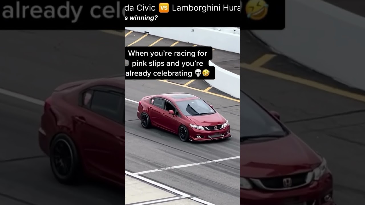 Civic 🆚 Huracan⁉️ #streetcar #automobile #dragracing #car #cars #honda #lambohuracan #racing #race