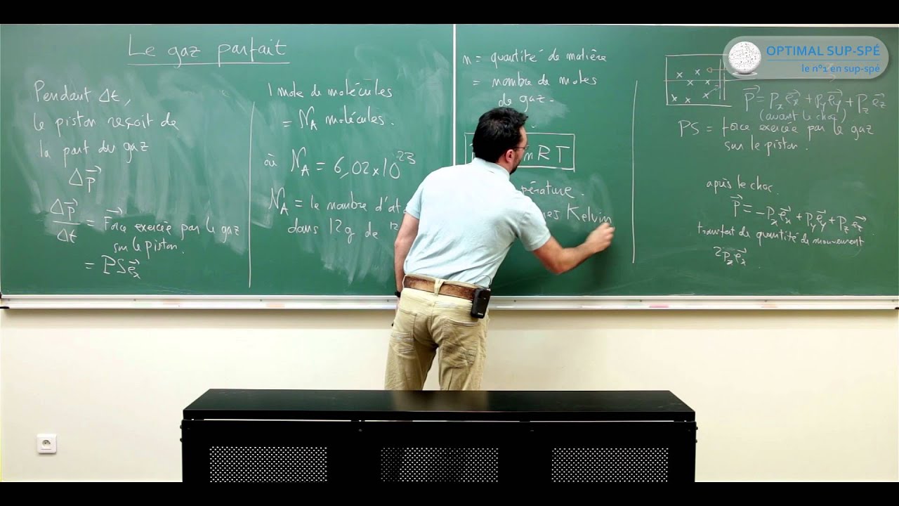 Les gaz parfaits. Cours Physique MPSI, PCSI, PTSI, prépa BCPST.