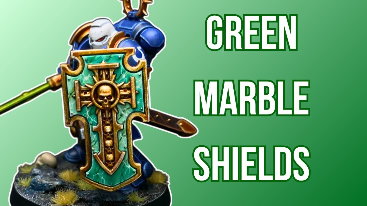 How to Paint GREEN MARBLE SPACE MARINES SHIELDS