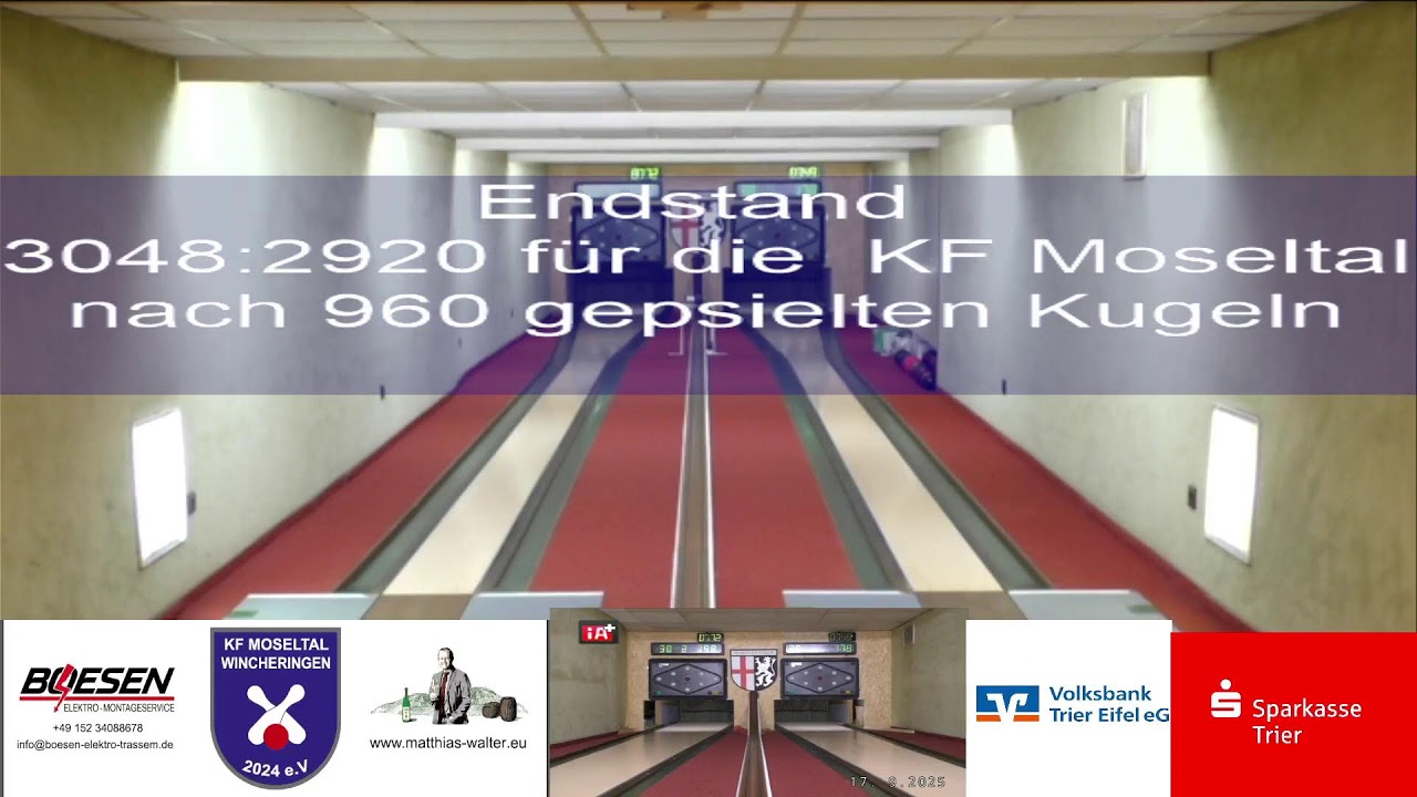 2. Spieltag Sportkegeln Rheinland-Pfalz-Liga  - KF Moseltal 1 gegen SG Saarburg-Schöndorf 1