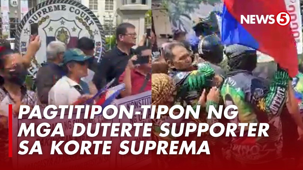 Mga tagasuporta ni ex-pres. Duterte, nagtipon sa tapat ng Supreme Court