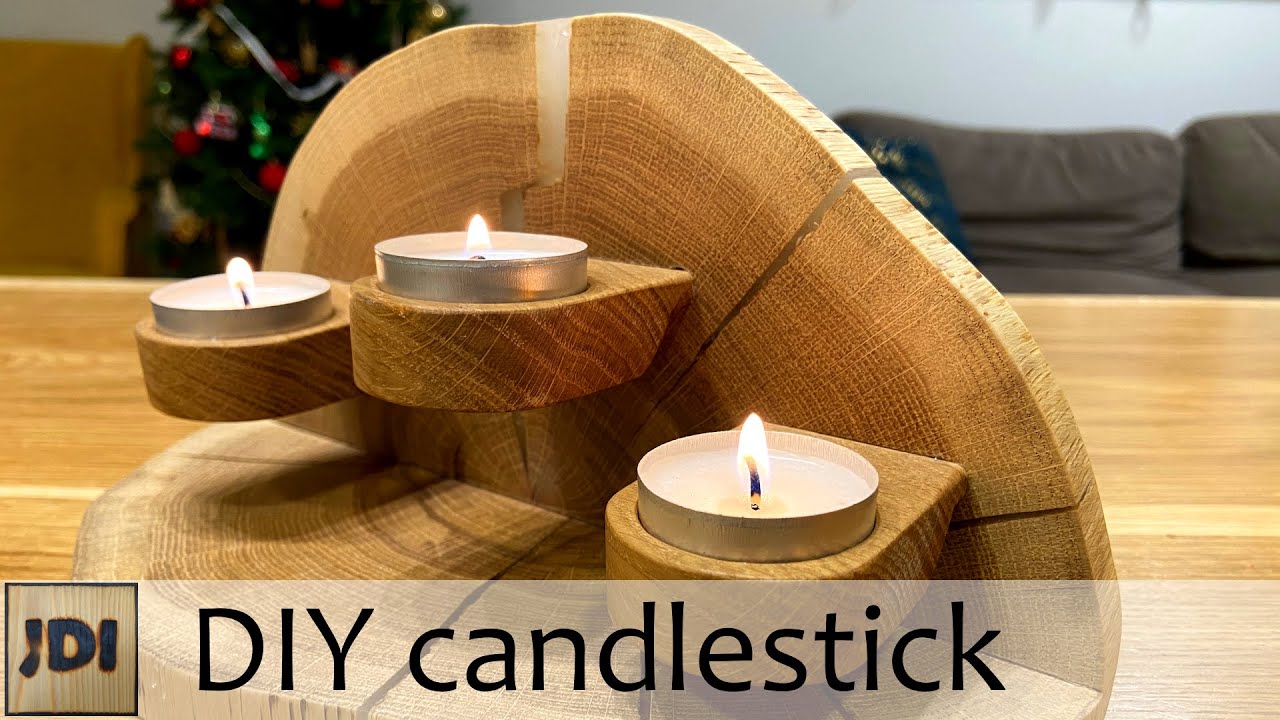 DIY candlestick from wood