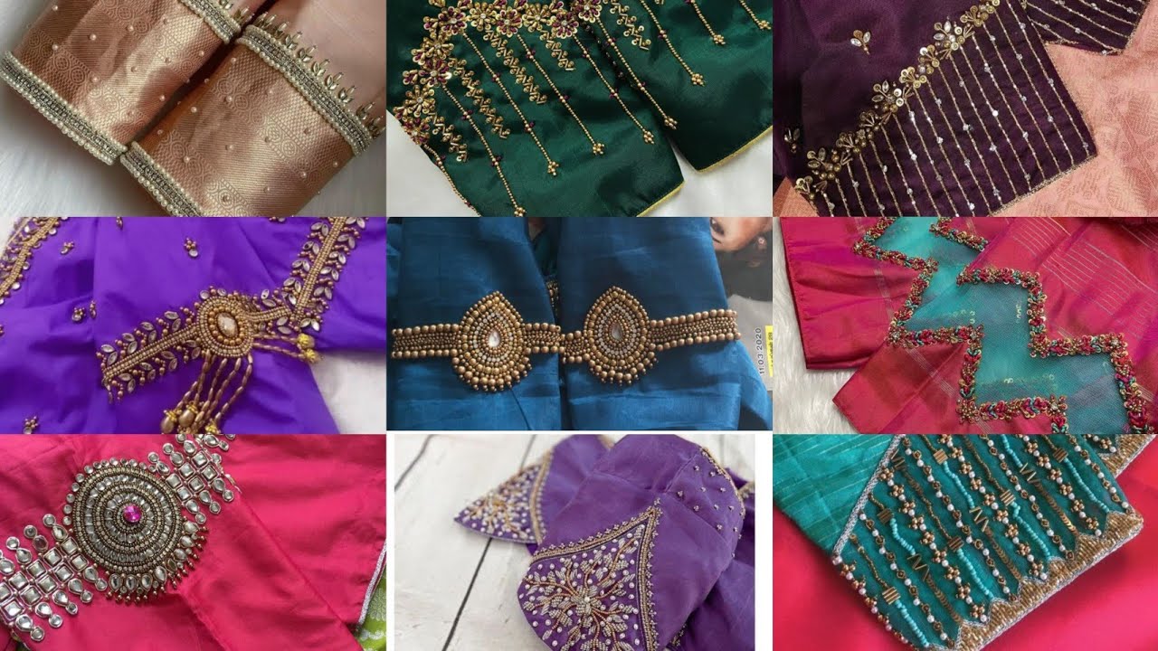 💁&zwj;♀️😱 Maggam work sleeve designs/pattu saree blouse model/ Aari work blouse designs /latest blouse