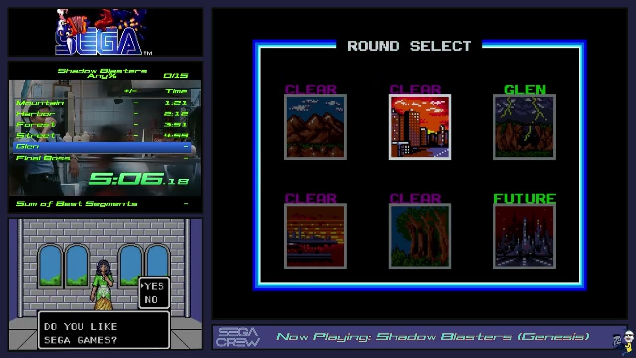 Shadow Blasters (Genesis) speedrun in 11:54