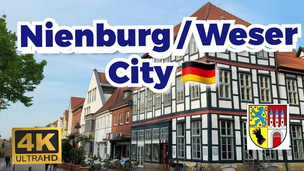 4k Germany City Nienburg / Weser 🇩🇪 Walk in Tour Ultra HD (4k60fps) Video 2023