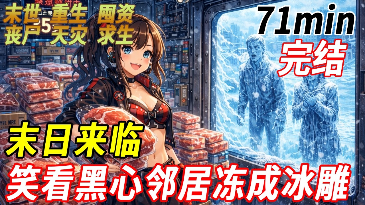 極寒末世：還有35天冰封全球！我有兩套房連成的鋼鐵死穴！坐擁五千斤肉林，看前世仇人門外凍成冰雕！ #末世#極寒末世